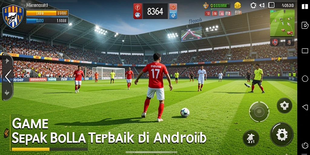 Tampilan gameplay menarik dalam game sepak bola 8364.