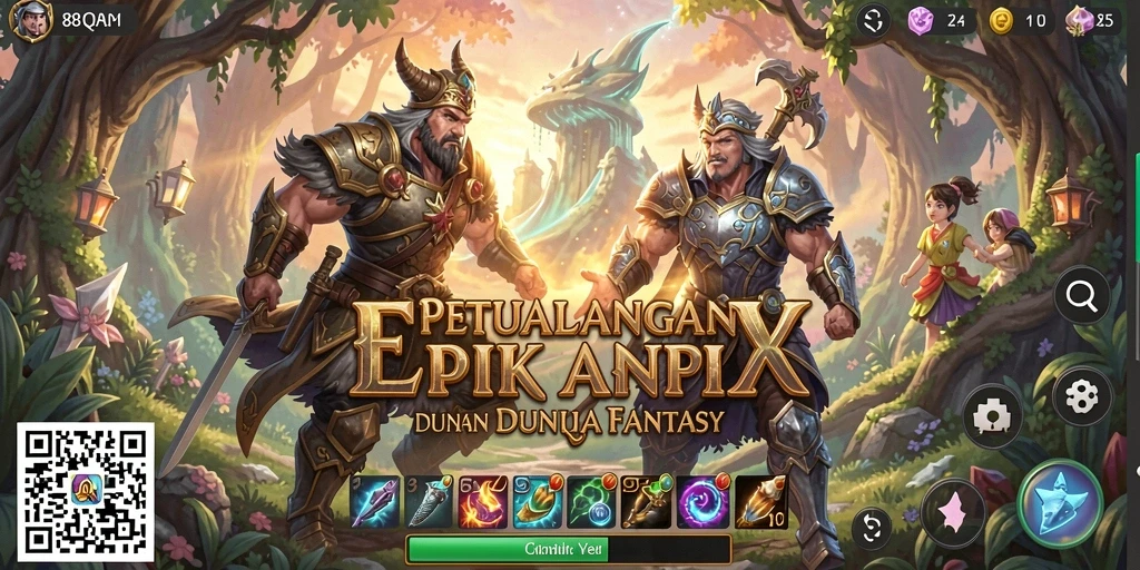 Gameplay seru di 8QR dengan pertarungan epik dan eksplorasi.