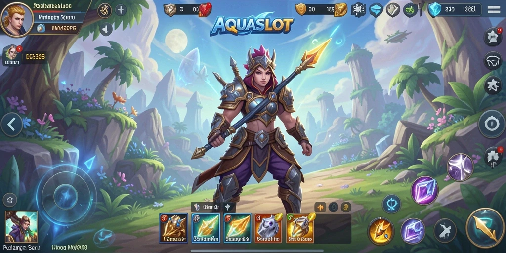 Tampilan gameplay AQUASLOT yang menakjubkan dalam petualangan MMORPG.