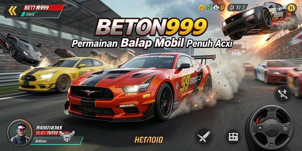 Tampilan gameplay balap yang mendebarkan di BETON999.