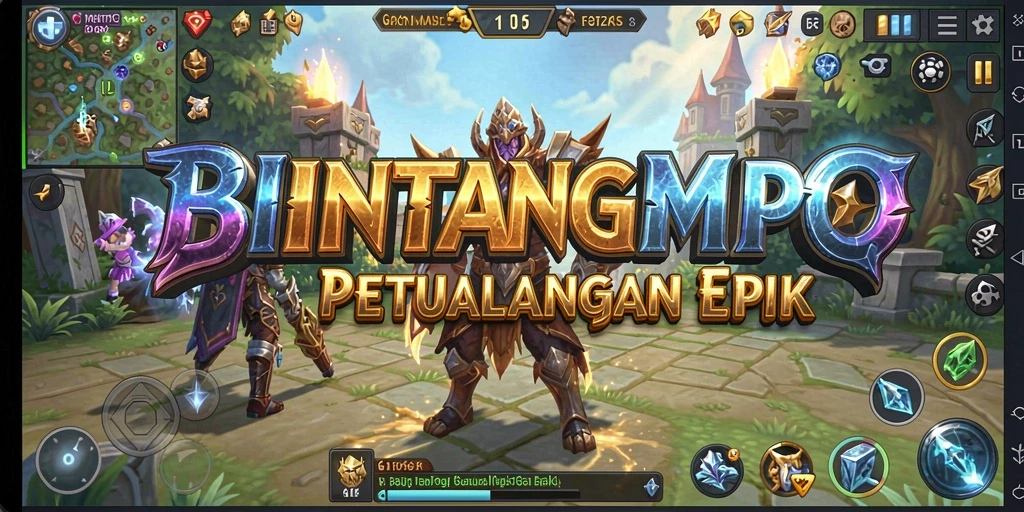 Tangkapan layar gameplay BINTANGMPO yang menampilkan pertempuran seru dan grafis yang menawan.