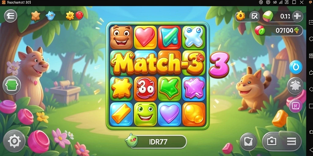 Tampilan gameplay IDR77 yang menarik dalam permainan Match-3.