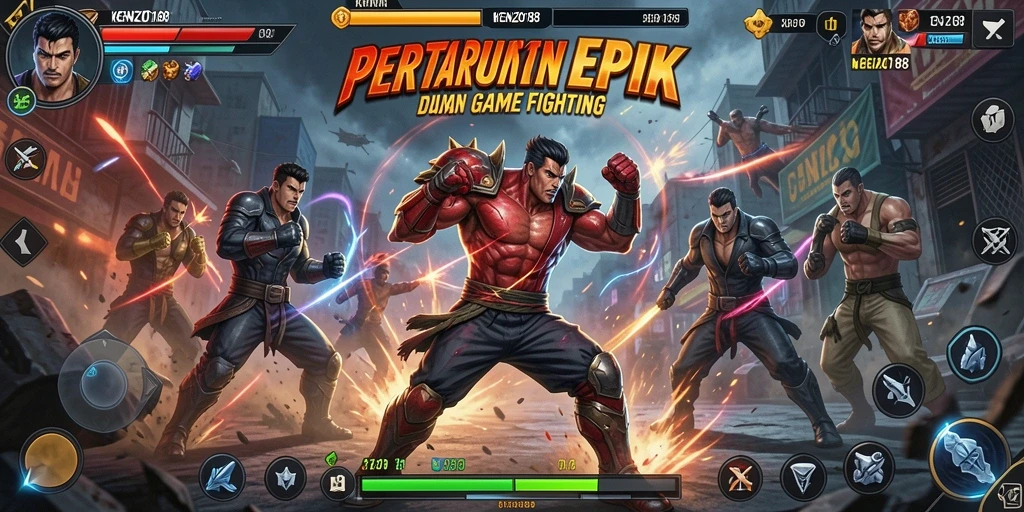 Tampilan gameplay KENZO188 yang menegangkan dan mendebarkan.