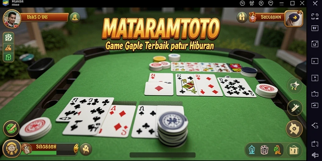 Screenshot gameplay MATARAMTOTO menampilkan pemain menikmati permainan Gaple.