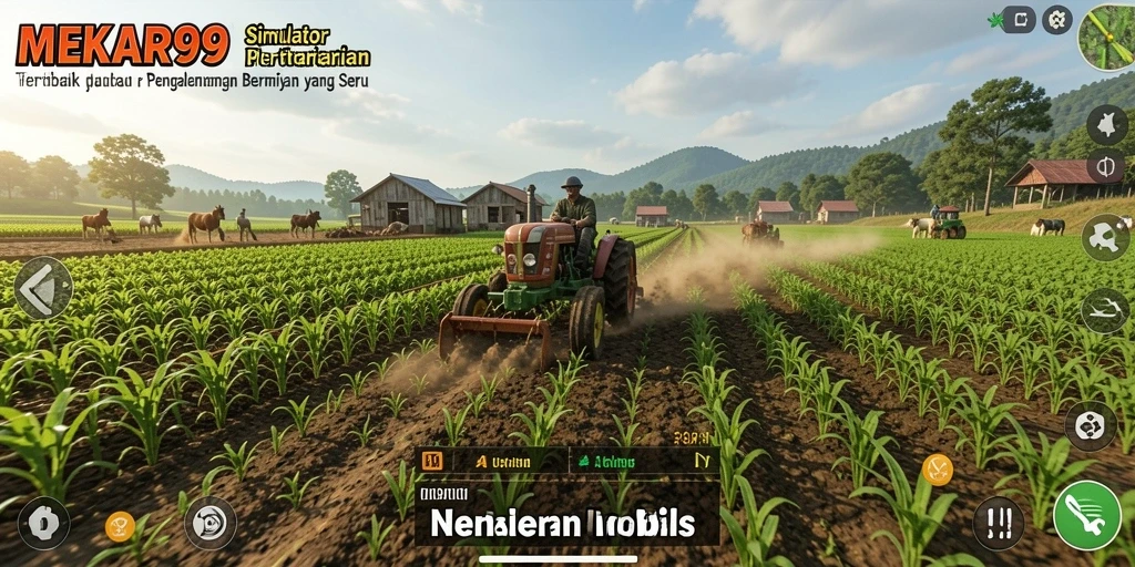 Screenshot gameplay MEKAR99 menunjukkan pengalaman bertani yang imersif dan menyenangkan.
