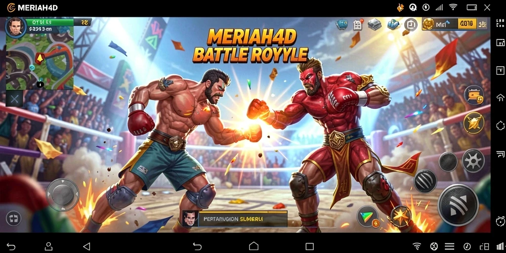 Tangkapan layar gameplay yang menunjukkan pertarungan intens Battle Royale.