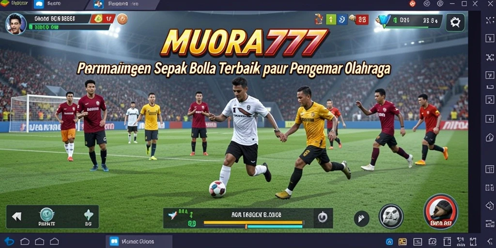 Tampilan permainan sepak bola yang mendebarkan dan penuh aksi.
