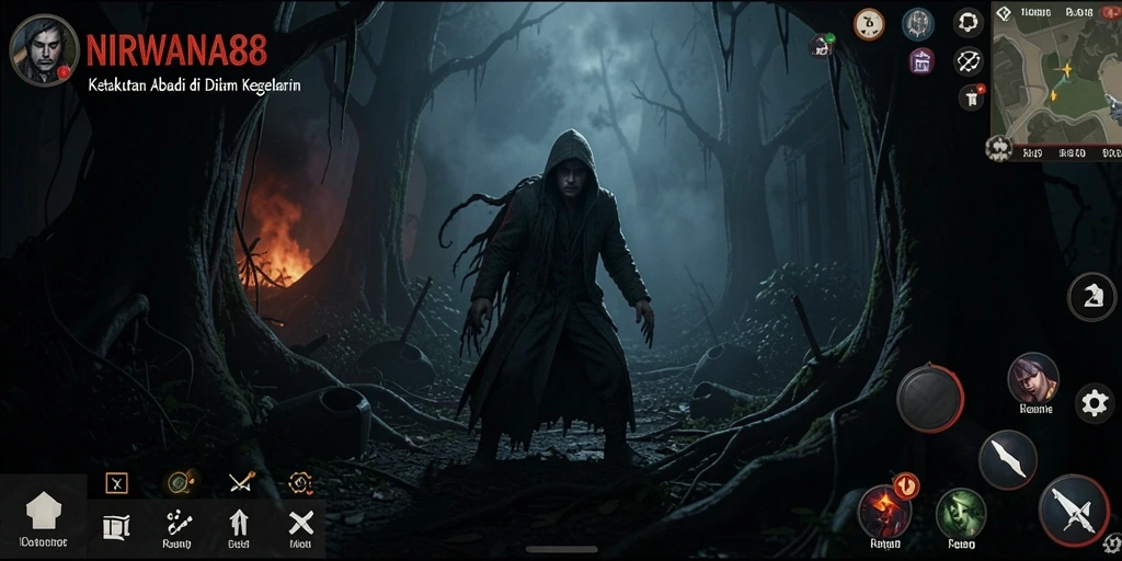 Tampilan gameplay NIRWANA88 yang mencekam dan seram.