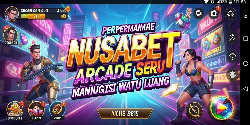 Tampilan gameplay NUSABET yang penuh warna dan seru.