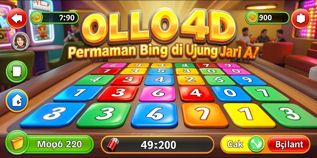 Tampilan seru gameplay OLLO4D saat bermain Bingo online.