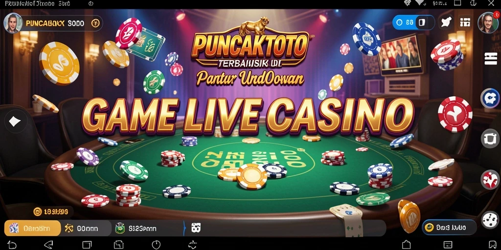 Screenshot permainan Live Casino PUNCAKTOTO dengan dealer langsung.