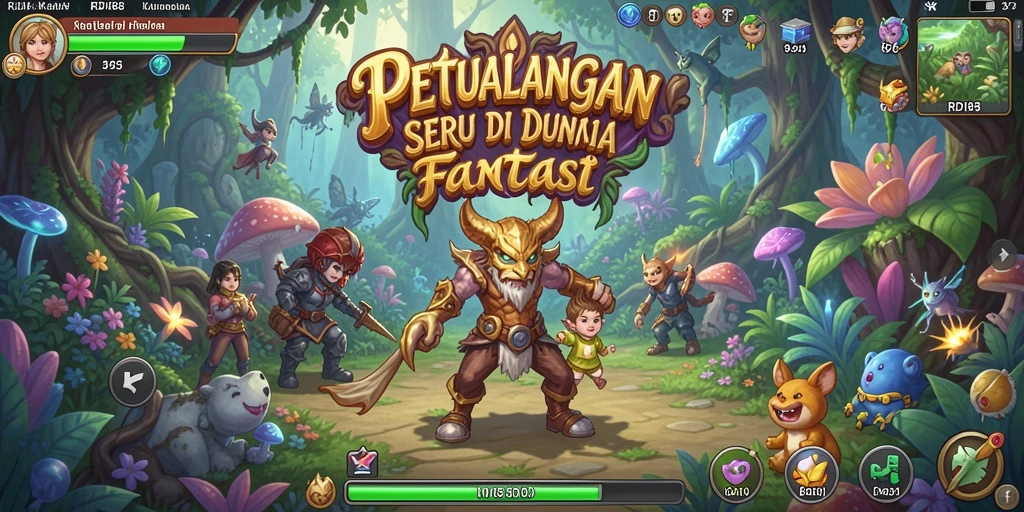 Screenshot gameplay RDI88 menampilkan petualangan mendebarkan di dunia fantasi.