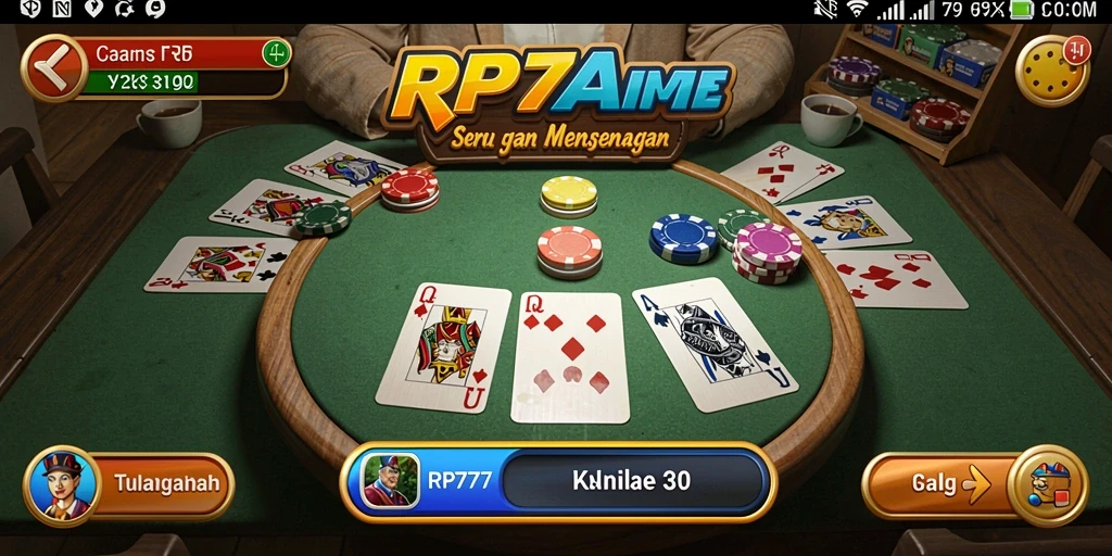 Tampilan seru gameplay Gaple di RP777 dengan teman-teman.