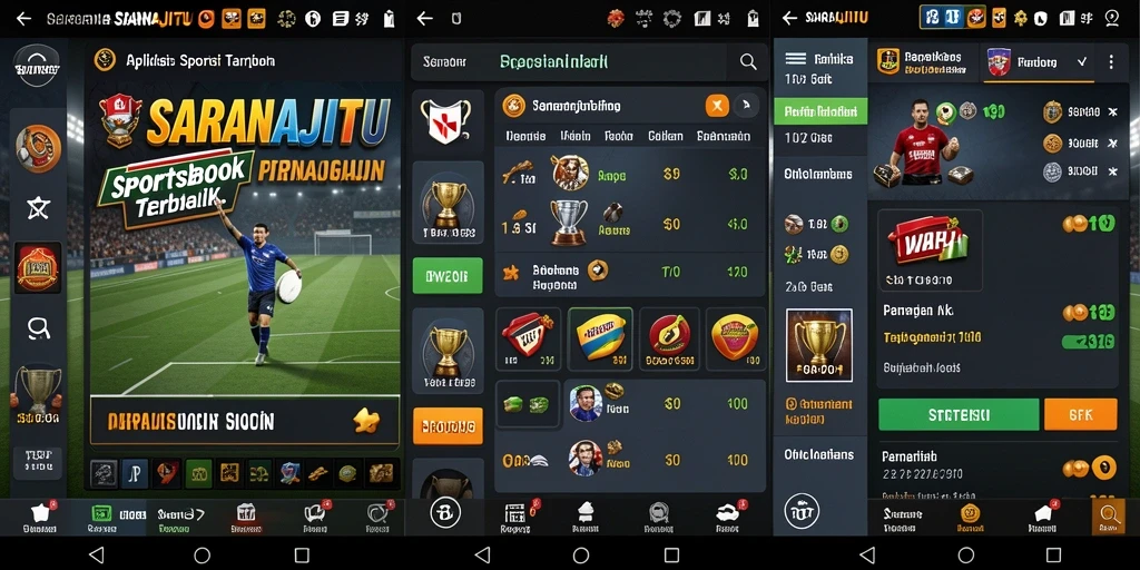 Tampilan utama gameplay SARANAJITU dengan fitur taruhan olahraga.