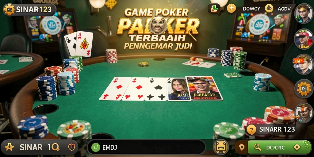 Tampilan gameplay menarik dari SINAR123 yang penuh aksi poker.