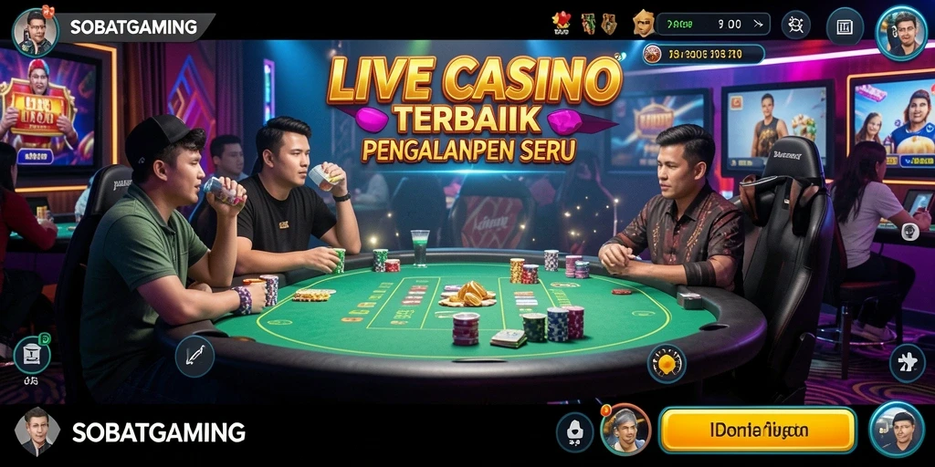 Gameplay seru SOBATGAMING dengan dealer langsung yang profesional.