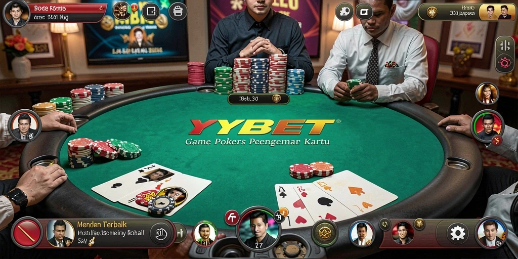 Tampilan permainan kartu poker yang seru dan mendebarkan di YYBET.