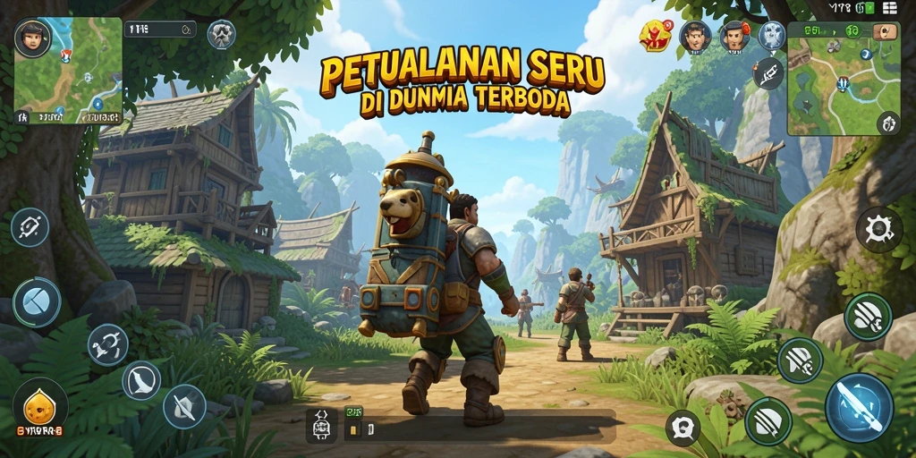 Tampilan gameplay seru di dunia terbuka YYRR yang luas.
